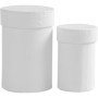 Set de 2 Boîtes Rondes en Carton Blanc - H: 7+9 cm