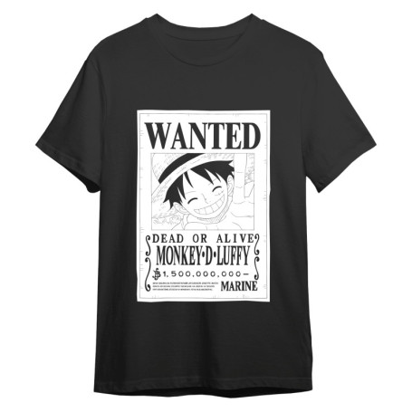 T-shirt Comic Studio Monkey D. Luffy Noir pour Adultes