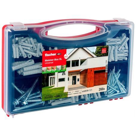 Fischer Meister-Box XL : Kit de 266 Chevilles et Vis Universelles