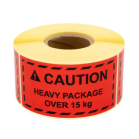 Lot de 500 Étiquettes d'Avertissement Rouge Fluo - 100 x 50 mm