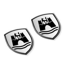 Emblèmes Volkswagen Wolfsburg Noir Satiné - Lot de 2 Autocollants