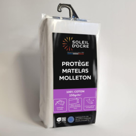 Protège Matelas Molletonné en Flanelle - 80x200 cm - Blanc