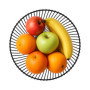 Porte-fruits rond en métal noir Agyo - Panier moderne pour cuisine - 25 cm