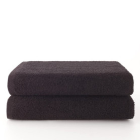 Lot de 2 Serviettes de Bain en Coton Noir - Top Towel