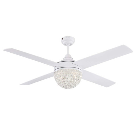 Ventilateur de Plafond Westinghouse Kelcie avec Éclairage Cristallin - 132 cm Blanc