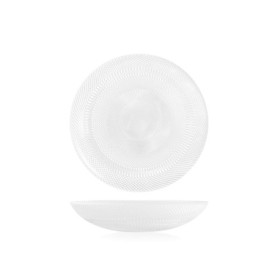 H&H Glow - Lot de 6 Assiettes Creuses en Verre Transparent 20 cm