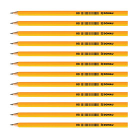 Lot de 12 Crayons à Papier HB Jaunes avec Gomme - OFFICER PRODUCTS