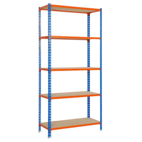 Étagère de Rangement Simon Rack 5 Niveaux - Charge Lourde 200 kg - Bleu et Bois 1 814,61 €