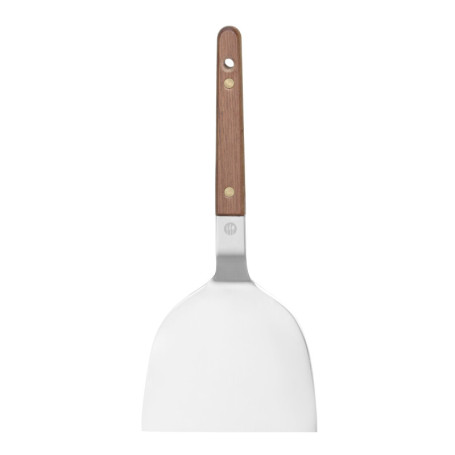Spatule Teppanyaki en Acier Inoxydable avec Manche en Bois de Noyer - HENDI
