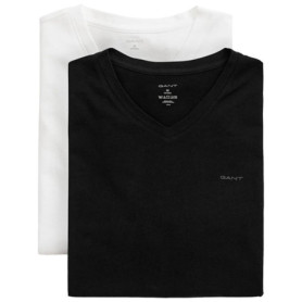 Lot de 2 T-Shirts Col V GANT en Bleu Marine et Blanc pour Hommes 33,50 €