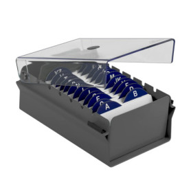 Boîte à Fiches Acrimet en Métal et Plastique Transparent - Porte-Cartes de Visite Pratique