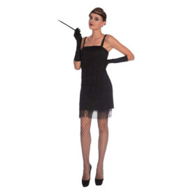 Robe Charleston Femme Noire XL - Déguisement Élégant
