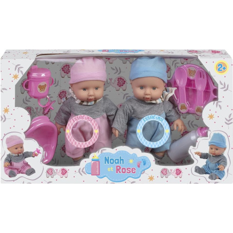 Poupons Jumeaux Interactifs avec Sons et Accessoires