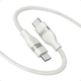 Câble USB-C Tressé Anker 240W - Chargeur Rapide pour iPhone et MacBook Pro (0,9m, Blanc)