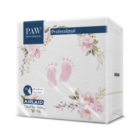 Serviettes en Papier Airlaid Baby Feet Rose Clair - 50 Pièces pour Événements