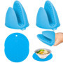Ensemble de Gants de Cuisine en Silicone Résistants à la Chaleur avec Dessous de Plat