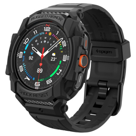 Coque Spigen Rugged Armor Pro avec Bracelet pour Samsung Galaxy Watch Ultra 47mm - Noir Mat