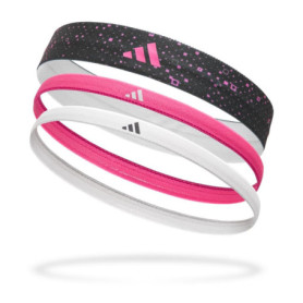 Lot de 3 Bandeaux à Cheveux adidas - Rose Lucid, Blanc, Noir