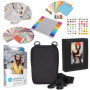 HP Lot de 50 Feuilles Photo Brillantes 5,1 x 7,6 cm avec Album et Autocollants