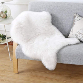 Tapis en Peau de Mouton Synthétique DQMEN - 60 x 90 cm - Moelleux et Décoratif