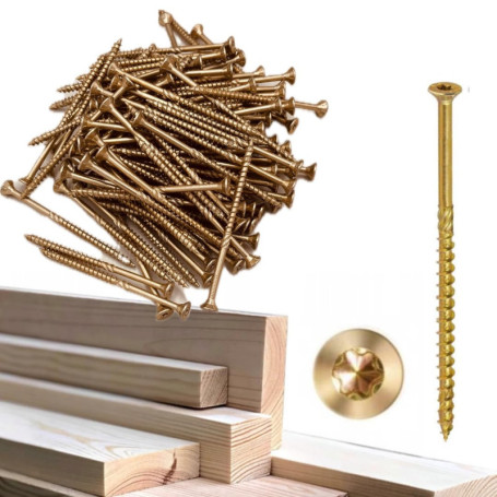 Lot de 200 vis TORX galvanisées pour aggloméré - Ø 5 x 100 mm