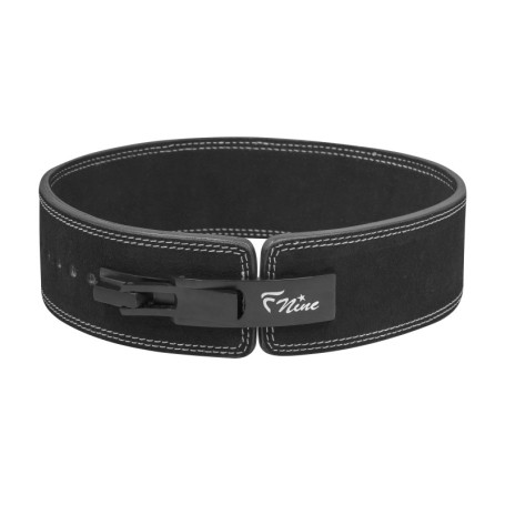Ceinture d'Haltérophilie Professionnelle FNine en Cuir Noir - Taille L