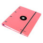 Classeur A4 Antartik Corail avec 4 Anneaux et Recharge Liderpapel