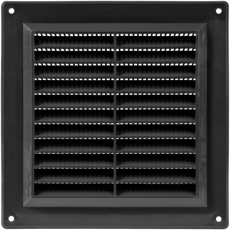Grille d'Aération en Plastique Noir 15,2 cm avec Écran Anti-Parasitaire