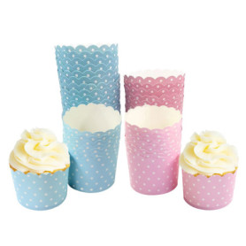 Caissettes en Papier pour Cupcakes - 100 Pièces Colorées Bleu et Rose
