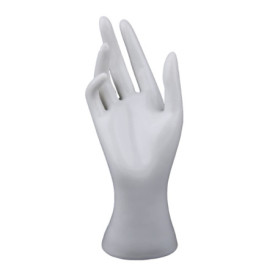 Mannequin à Main pour Bijoux - Présentoir Élégant en PVC Blanc