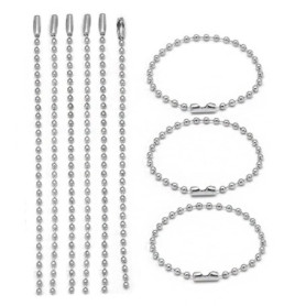 CENPEK Lot de 100 Chaînes à Billes en Acier Inoxydable 15 cm - Réglables avec Connecteurs