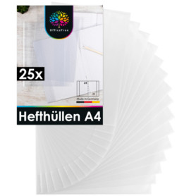OfficeTree Protège-Cahier A4 Transparent - Lot de 25 Couvertures Résistantes