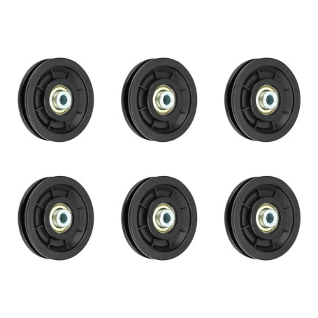 Ensemble de 6 Poulies de Fitness en Aluminium Noir