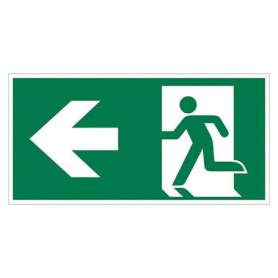 Autocollant Flèche Gauche pour Luminaires d'Urgence - 200 x 75 mm