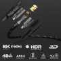 KabelDirekt – Câble HDMI 8K/4K – 2m – 8K@60Hz (cuivre supplémentaire pour Ultra HD rapide, gaine en nylon, 4K@120Hz/8K@60Hz – HD