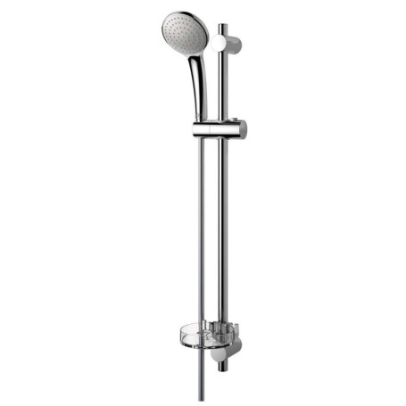 Barre de Douche Chromée avec Douchette Anti-Calcaire 100 mm