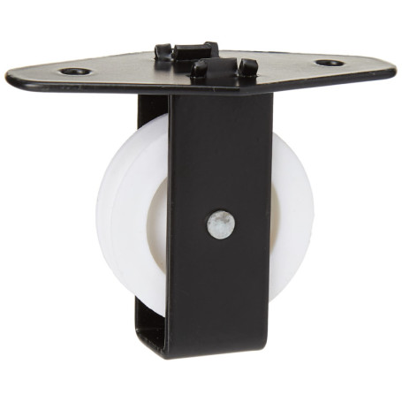 Poulie Simple Noire avec Roue pour Corde à Linge