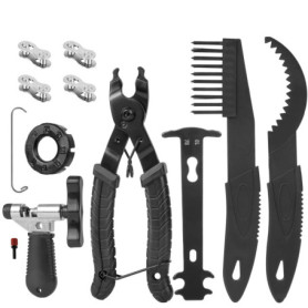 Kit d'outils de réparation de chaîne de vélo Kolamom - 10 pièces pour 6-11 vitesses