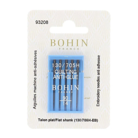 Aiguilles Anti-Colle Bohin pour Machine à Quilting - Pack de 5 NM 90-14