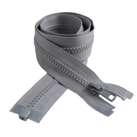 Fermeture Éclair Grise Longue 70 cm - Lot de 2 Unités pour Couture et Ameublement