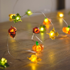 Guirlande Lumineuse Automnale à LED avec Minuterie - 30 Micro LED Blanc Chaud