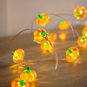 Guirlande Lumineuse Citrouilles à LED Blanc Chaud - Décoration Automnale