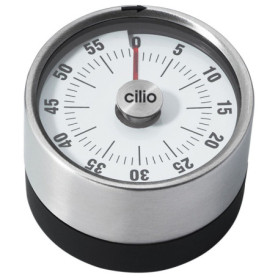 Minuteur Cilio Pure en Acier Inoxydable - Diamètre 6 cm