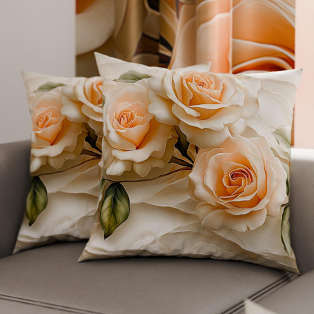 Paire de Taies d'Oreiller Florales en Microfibre - 30 x 30 cm