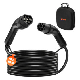 Câble de Recharge Électrique Type 2 VEVOR 10 m 16 A avec Sac de Transport