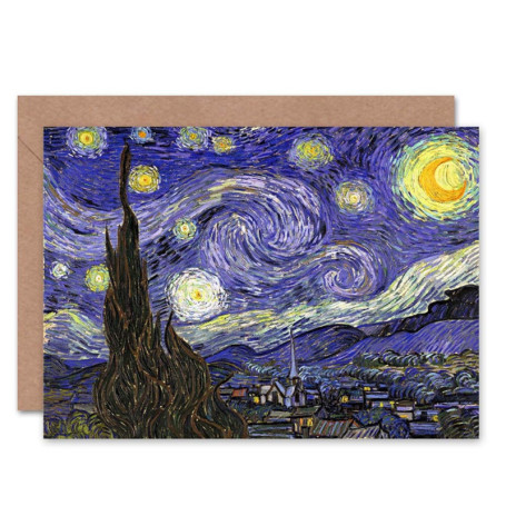 Carte de Vœux Nuit Étoilée de Van Gogh avec Enveloppe - Wee Blue Coo