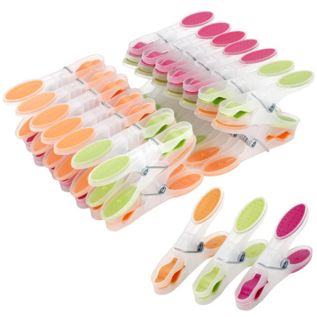 Lot de 30 Pinces à Linge Multicolores Romon - Épingles Ultra-Agrippantes pour Extérieur
