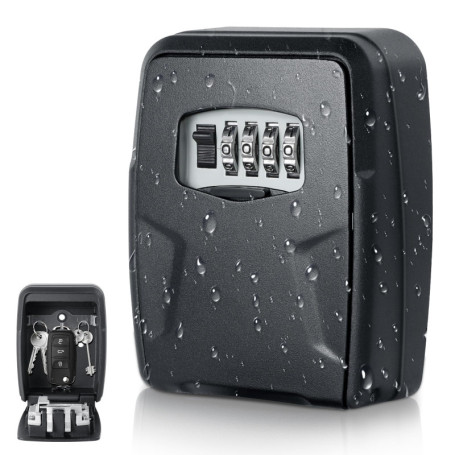 Boîte à Clés Sécurisée AiQInu avec Code à 4 Chiffres - Étanche et Murale