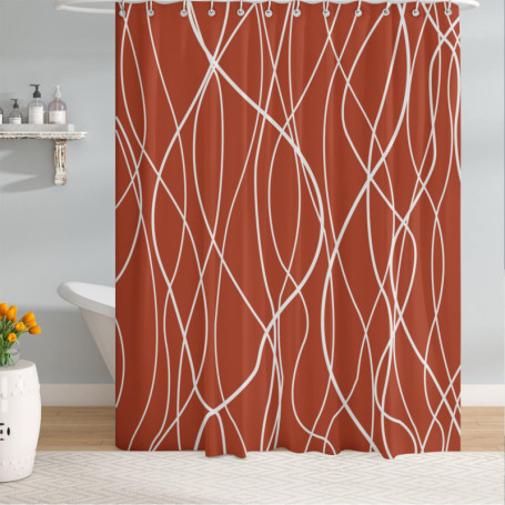 Rideau de Douche Rouge en Tissu Polyester - Imperméable et Anti-Moisissure 22,24 €