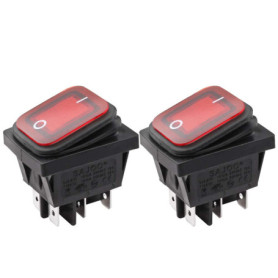 Lot de 2 interrupteurs à bascule DPST étanches avec indicateur lumineux rouge 17,94 €